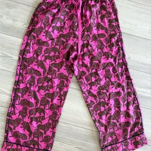 J. Crew Collection Pink and Brown Floral Elastic Waist Pants